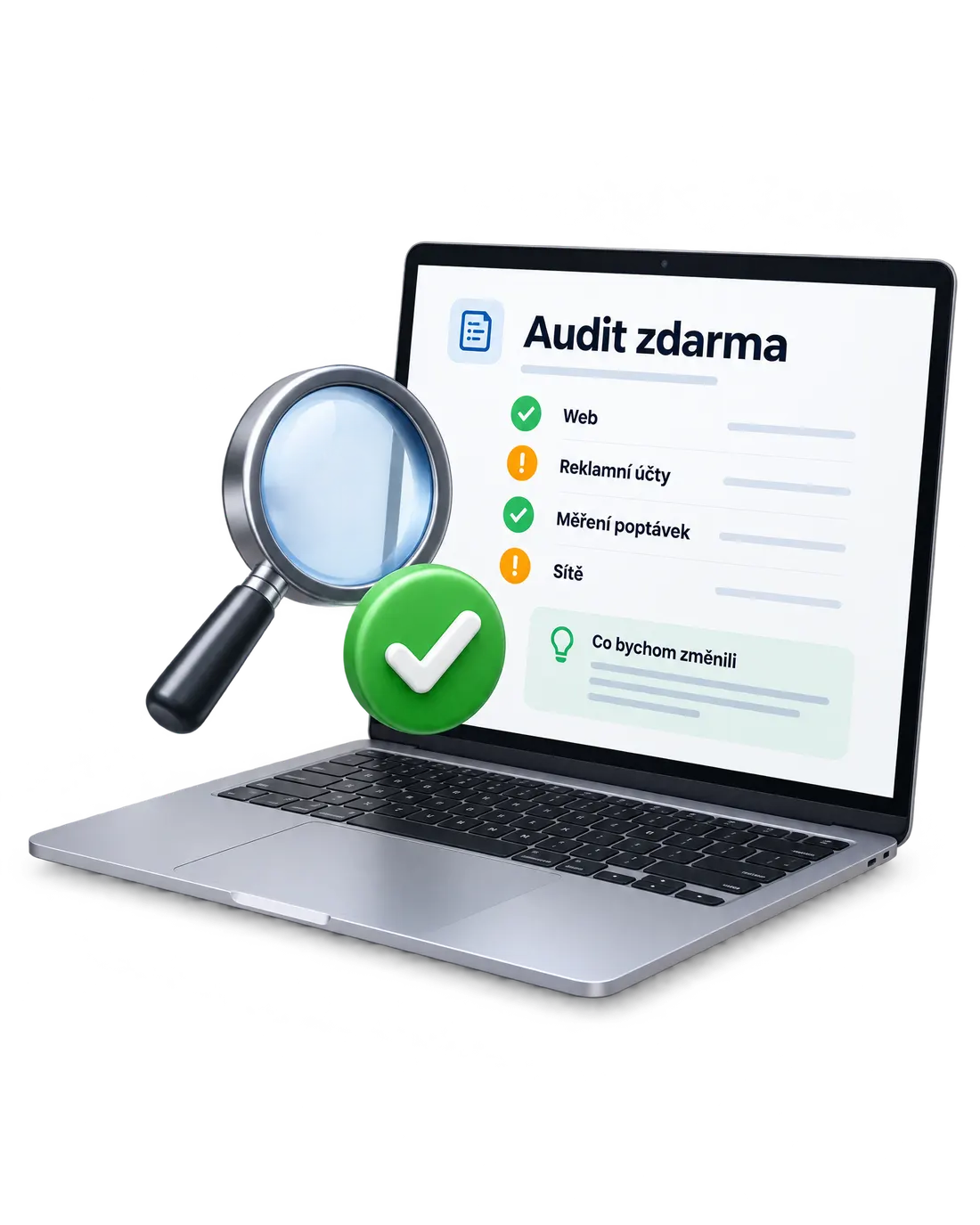 Notebook s auditem zdarma: web, reklamní účty, měření a sítě